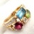 Bulgari Allegra Gold Diamond Peridot Tourmaline Band Ring, Size 7.25 For Sale - Image 9 of 12