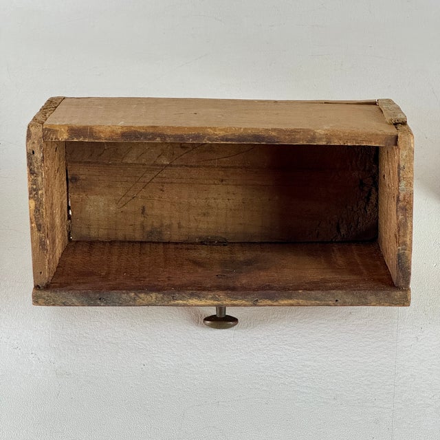 Spectacular Diminutive Antique Painted Pine Apothecary 3 Compartment Cupboard With Labels For Sale - Image 12 of 16