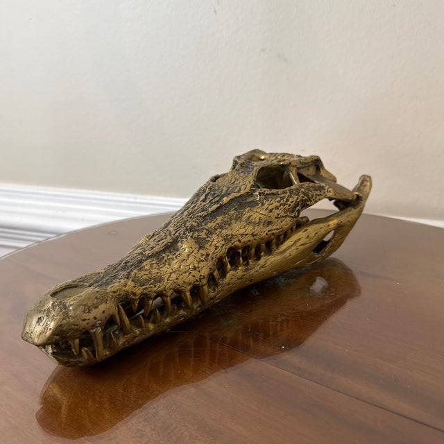 Vintage Crocodiles Brass Bust Sculpture For Sale - Image 11 of 11