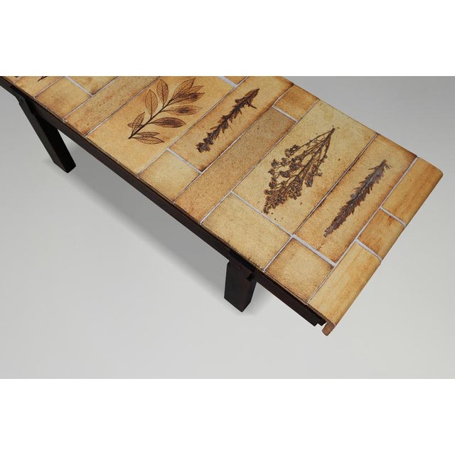 Garrigue Coffee Table with Botanical Tiles by Roger Capron, France, 1960s For Sale - Image 3 of 18
