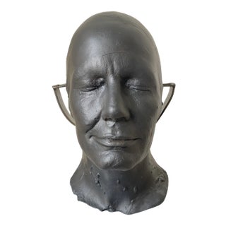 Vintage Art Deco Bust Sculpture on Metal Stand For Sale