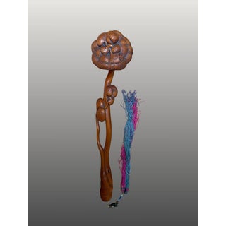 China, 19th century. Wooden Ruyi scepter in the shape of a lingzhi For Sale
