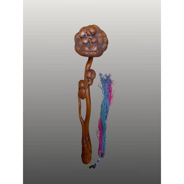 China, 19th century. Wooden Ruyi scepter in the shape of a lingzhi For Sale