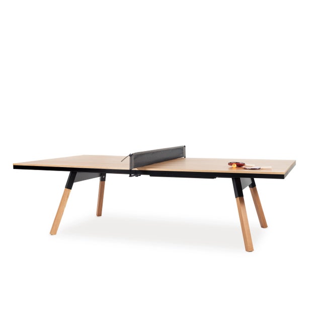 Wood RS Barcelona You and Me Indoor Ping Pong Table, Oak and Black For Sale - Image 7 of 7