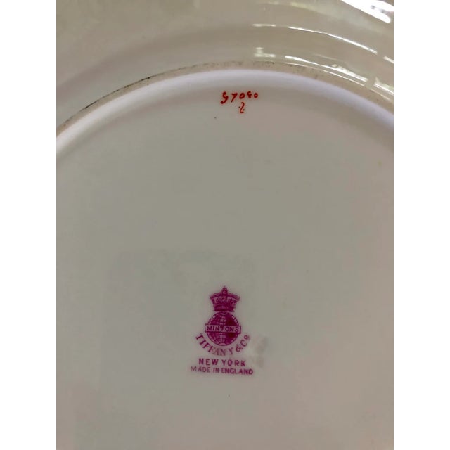 Early 20th Century Tiffany & Co Hand-Painted Floral Scalloped Dinner Plates — Mintons Made in England- Set of 6 For Sale - Image 10 of 10