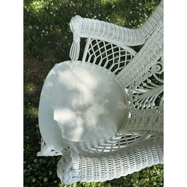 Vintage Heywood-Wakefield Wicker Rocker For Sale In Nashville - Image 6 of 9