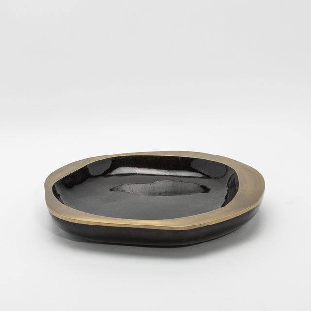 R & Y Augousti Bowl in Black Shell With Bronze Patina Brass Details by R&y Augousti For Sale - Image 4 of 7