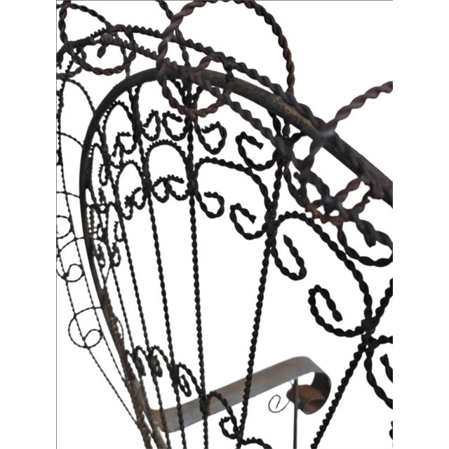 Vintage Wrought Iron Peacock Armchair For Sale - Image 11 of 15
