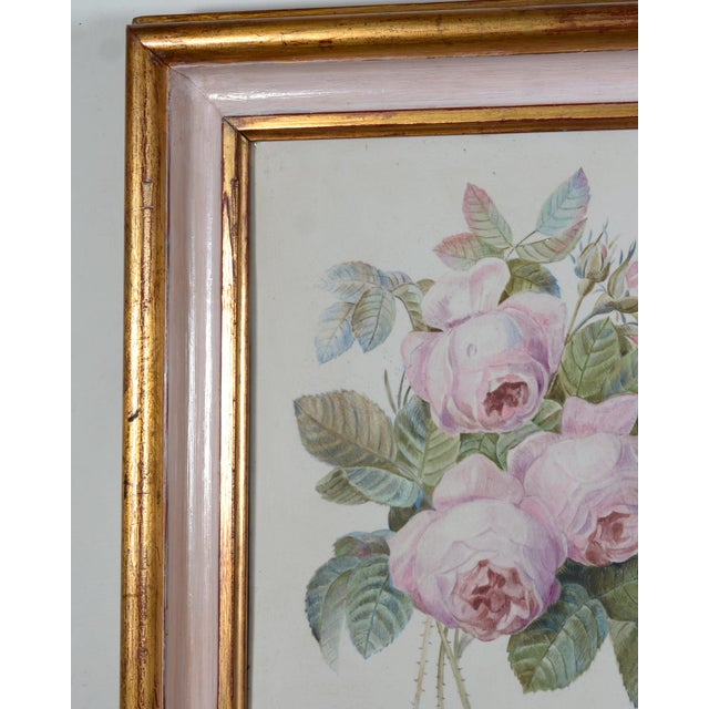 This elegant hand-painted porcelain plaque celebrates the timeless beauty of botanical art through a refined composition...