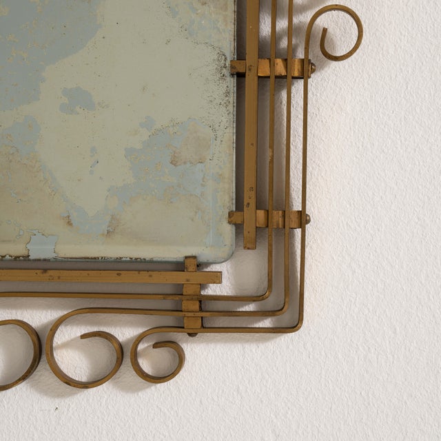 Art Deco Brass Mirror, Antique, France, Circa 1930 For Sale In Greensboro - Image 6 of 8
