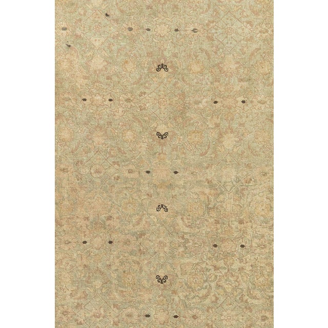 Contemporary Zabihi Collection Light Green Elegant Antique Persian Tabriz Rug For Sale - Image 3 of 18