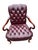 Red Late 20th Century Pair Red Chesterfield Tufted Leather Gooseneck Library Armchairs For Sale - Image 8 of 15