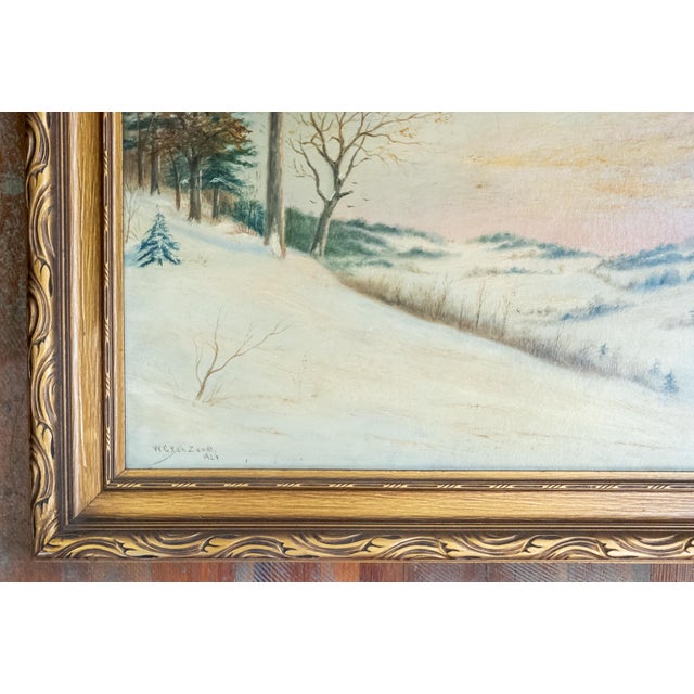 Early 20th Century American Luminist Winter Landscape Painting by William Van Zandt For Sale In New York - Image 6 of 16