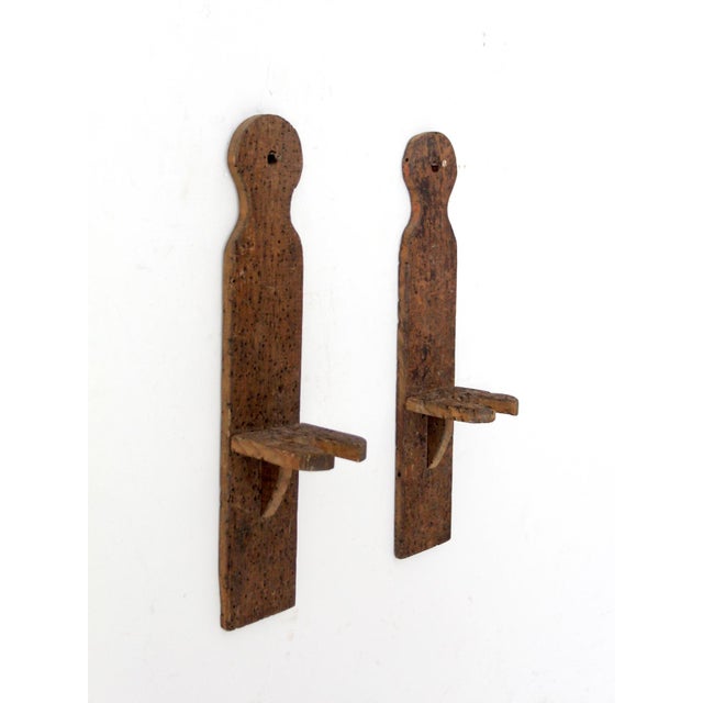 Antique Yarn Swift Brackets Pair For Sale - Image 4 of 12