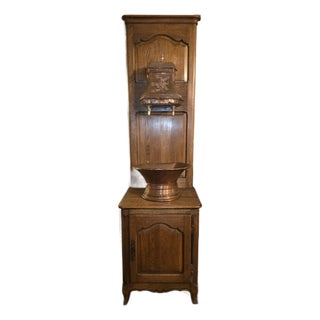 Antique Copper Lavabo With Cabinet For Sale