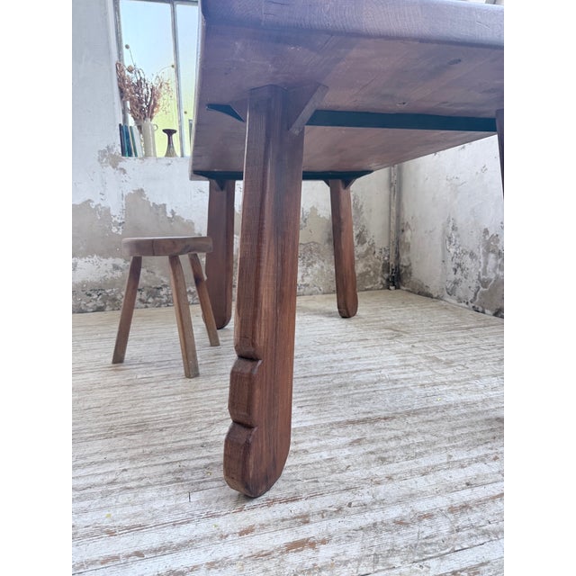 Brutalist Oak Table attributed to De Puydt, Belgium, 1970s For Sale - Image 12 of 18