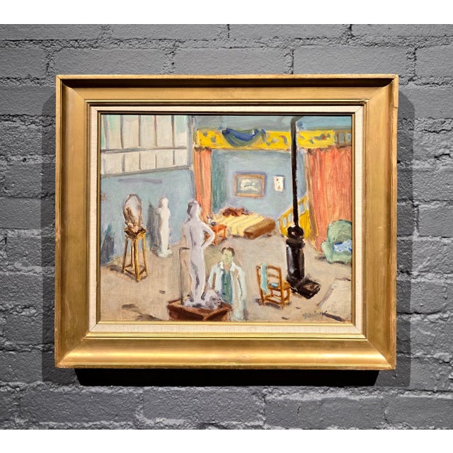 Expressionism Robert Pikelny –1950s Sculptor's Studio Interior–École De Paris Oil Painting For Sale - Image 3 of 11