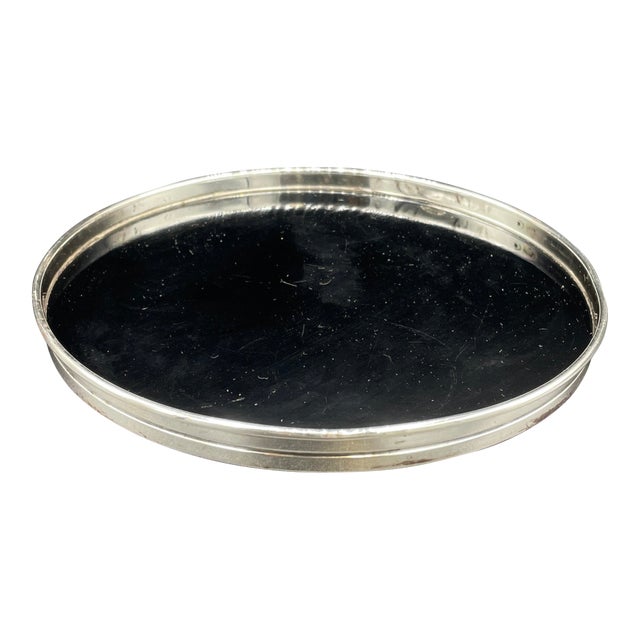 1960s Gorham Sterling and Black Melamine Tray For Sale