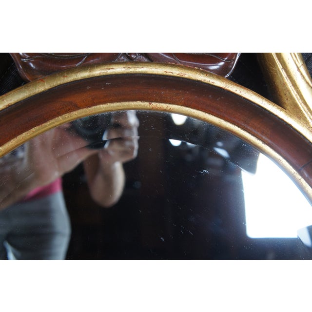 Wood 1990s Maitland Smith Adams Style Parcel Gilt Neoclassical Carved Mahogany Mirror For Sale - Image 7 of 11