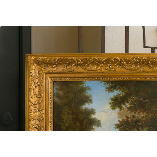 Wood Signed Joost-Vincent De Vos 19th Century Oil Painting Depicting Hounds and Boy For Sale - Image 7 of 12