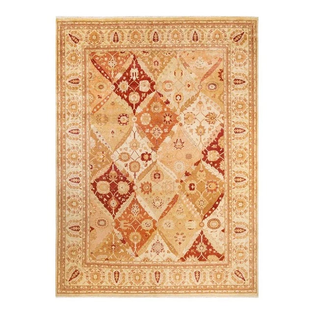 Ivory Eclectic, One-of-a-Kind Hand-Knotted Area Rug in Ivory, 9' 2" x 12' 6" For Sale - Image 8 of 8