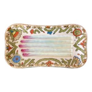 Austrian Green Porcelain Asparagus Rectangular Plate Dish by Royal Vienna