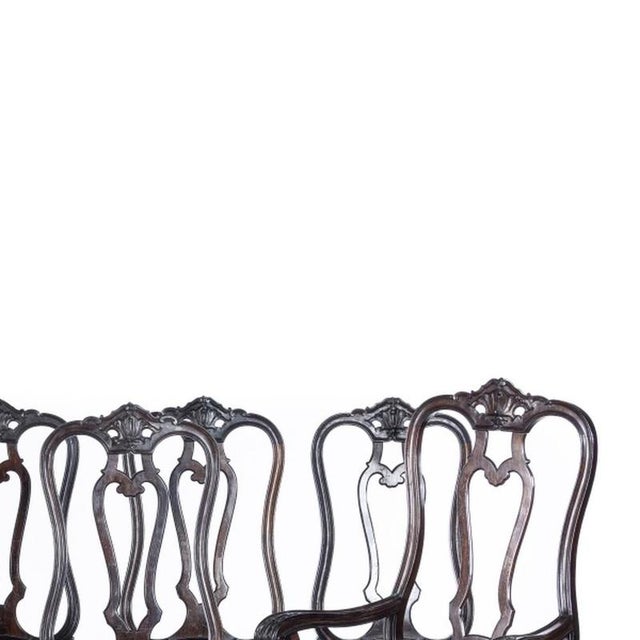 Armchairs and Seven Chairs in Fine Wood, Set of 9 For Sale - Image 4 of 6