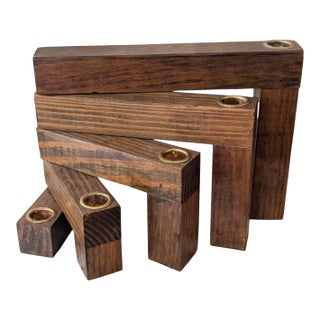 Mid Century Modern Wooden Articulating Candle Holder For Sale