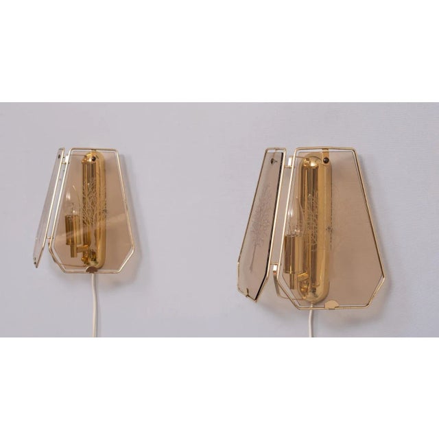 Hollywood Regency Hollywood Regency Brass Wall Lamps, 1970s, Set of 2 For Sale - Image 3 of 9