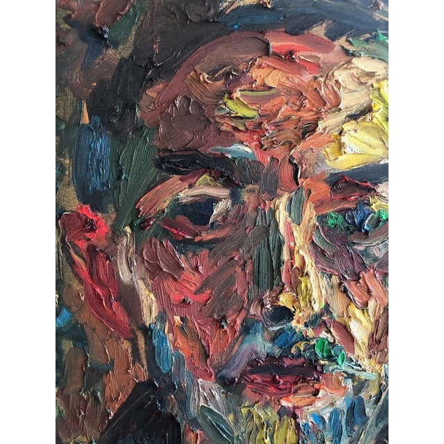Joe Reno Textural Self Portrait Painting Chairish