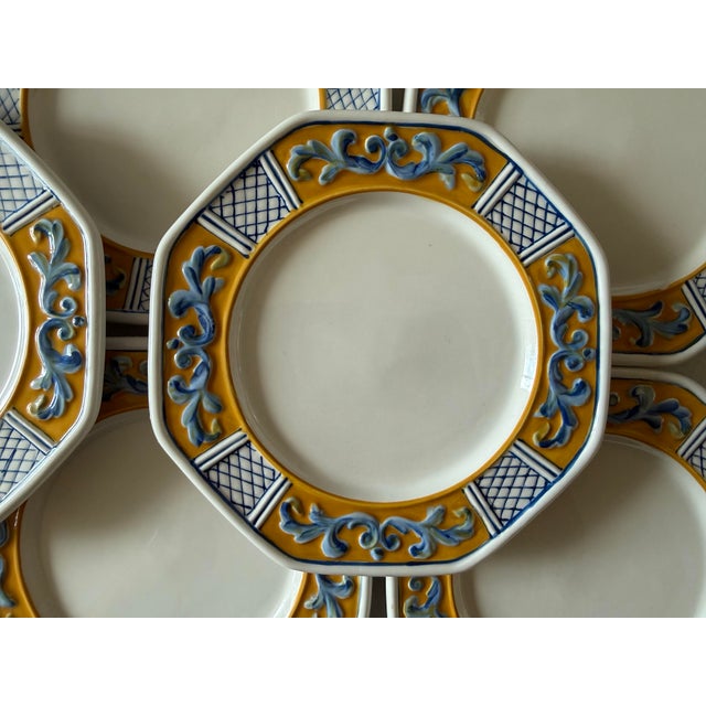 Mediterranean Vintage Fitz & Floyd Ricamo Trattoria Small Plates - Set of 8 For Sale - Image 3 of 10