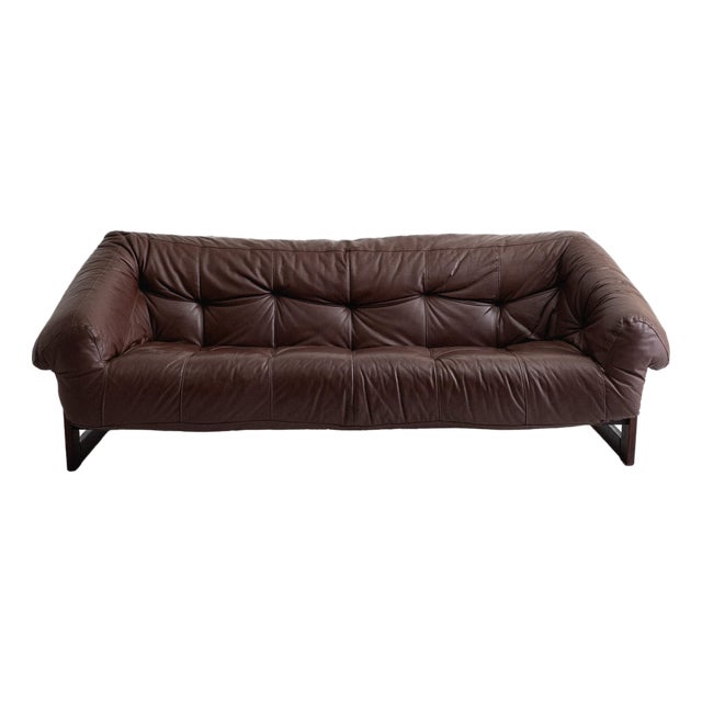 Mp-97 Tufted Leather Sofa by Percival Lafer For Sale