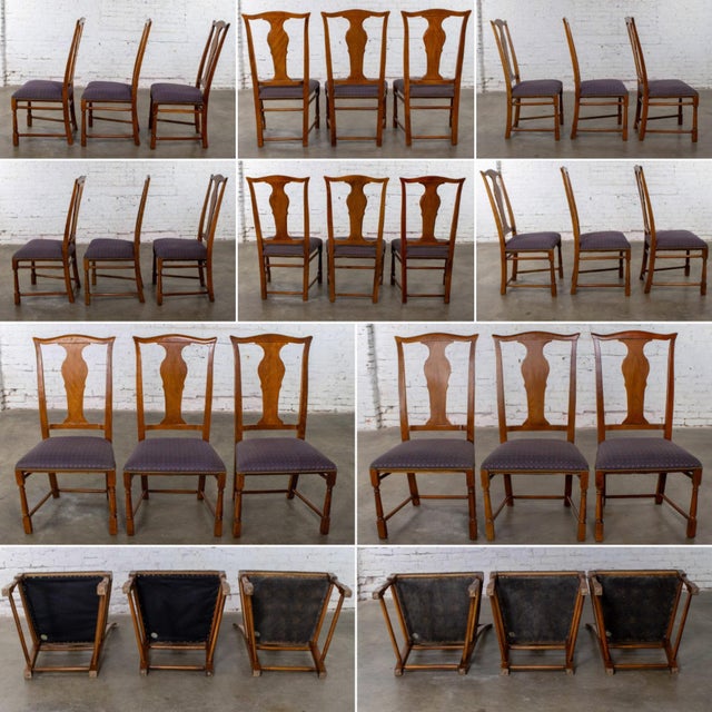 Late 20th Century Georgian Style Baker Dining Chairs W/Solid Splat & Turned Front Legs Set of 6 For Sale - Image 10 of 18
