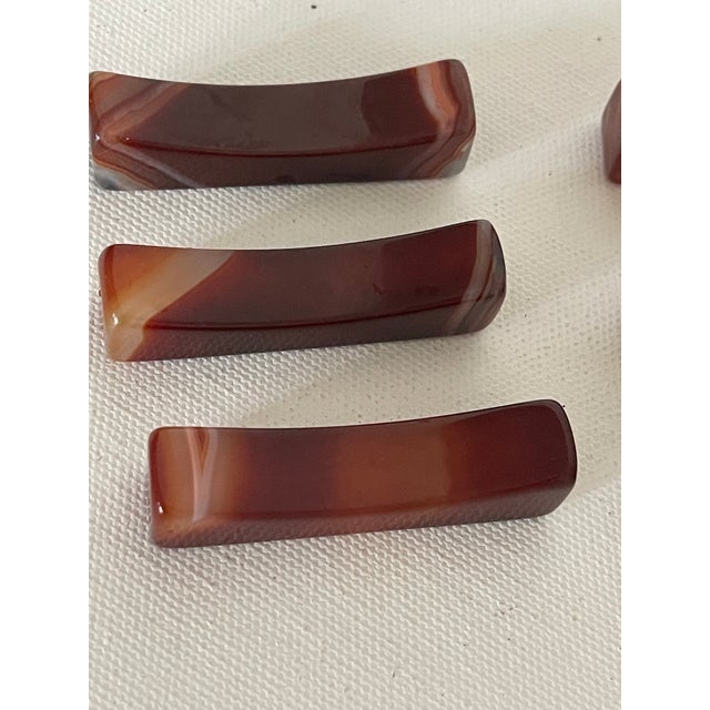 1960s Agate Stone Knife Fork Holders - Set of 6 For Sale - Image 4 of 5