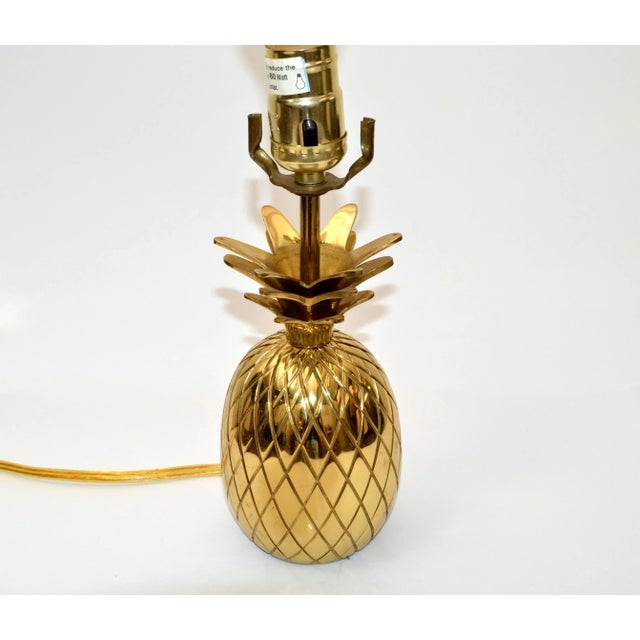 Hollywood Regency Hollywood Regency Sculptural Polished Bronze Pineapple Table Lamp For Sale - Image 3 of 13