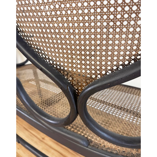 Vintage Bentwood Bench With Caned Seat For Sale - Image 11 of 15