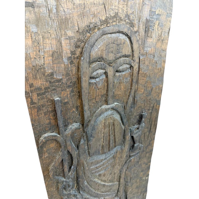 1960s Mid-Century Modern Carved Jesus Religious Wall Art For Sale - Image 5 of 7
