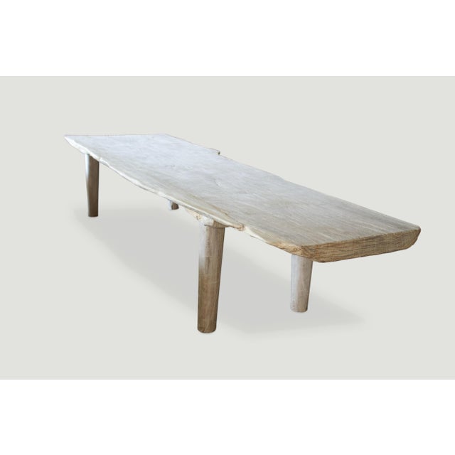 Andrianna Shamaris Minimalist Teak Wood Coffee Table or Bench For Sale - Image 4 of 5