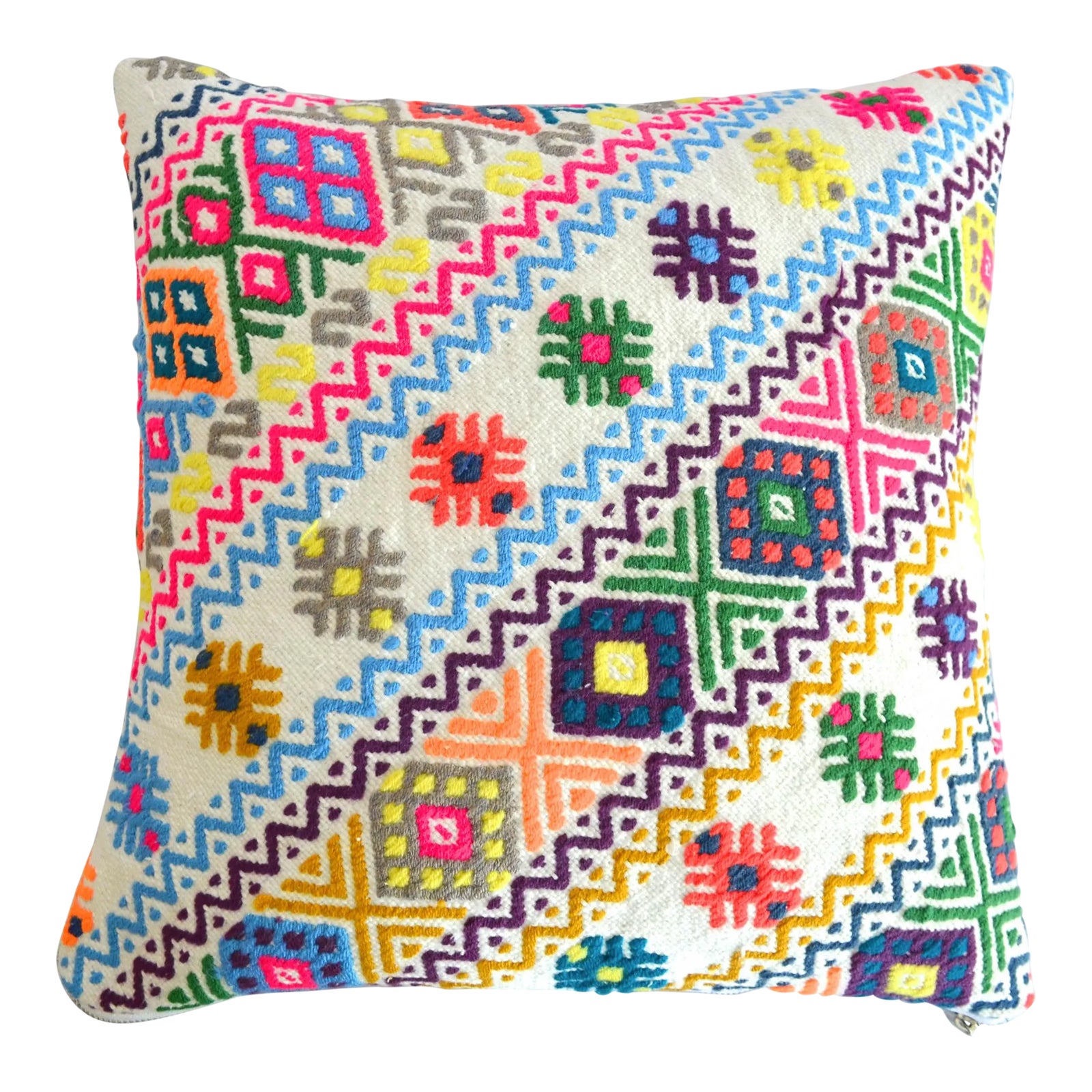Hand Woven Pillow Cover Jajim Pattern 1. Class Cotton Pillow 16″ X 16