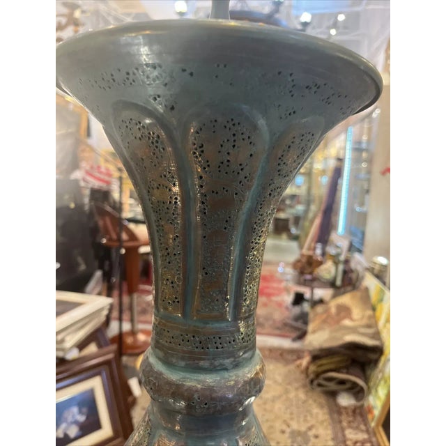 1920s Moroccan Brass Persian Floor Lamp For Sale - Image 9 of 12