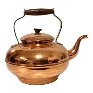 Mid-Century Mediterranean Rustic European Portuguese Copper Tea Kettle