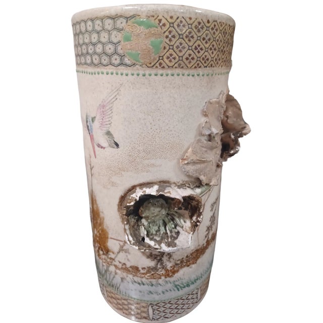 Pair of Early 20th Century Makuzu Kozan Style Earthenware Cache Pots For Sale In West Palm - Image 6 of 11