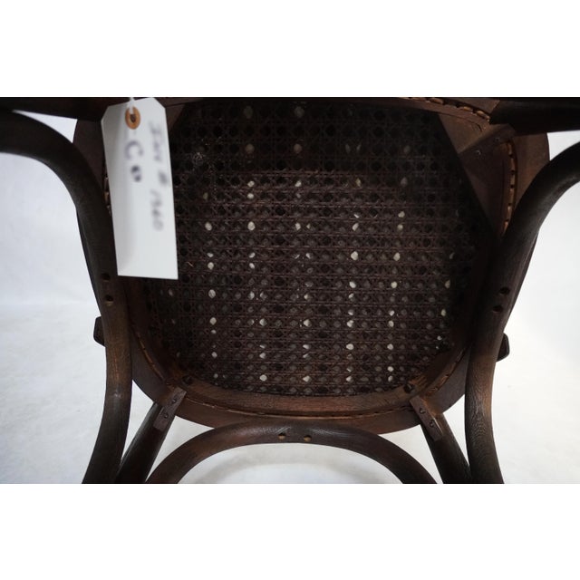 Bent Wood Cross Back Dining Chair With Caned Seat and Cushion For Sale - Image 11 of 11