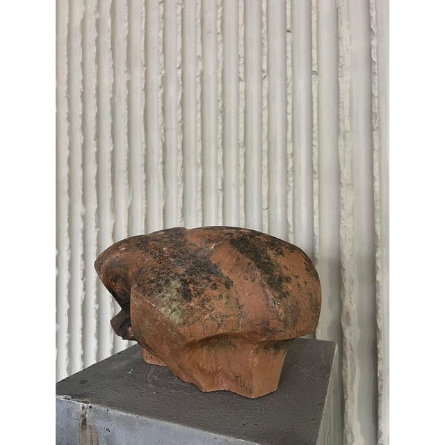 Modern Terracotta Figurative Sculpture, 1969 For Sale - Image 3 of 8