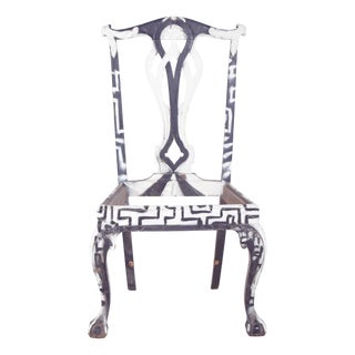 Black and White Painted Chair by Francisco Camilo For Sale