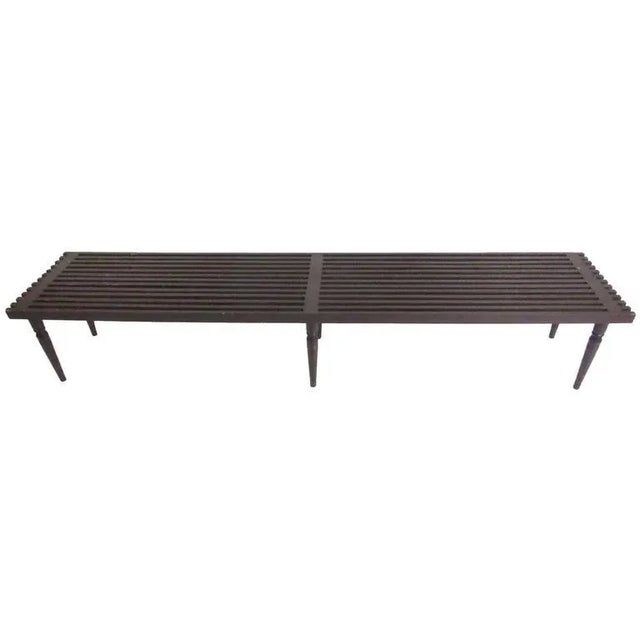 1970s Mid-Century Modern Slat Bench For Sale - Image 11 of 11