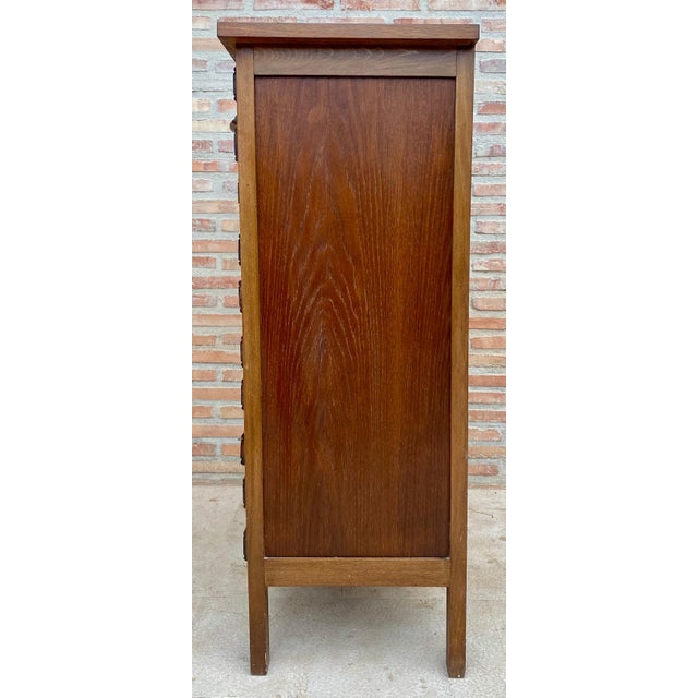 Wood 20th Century Spanish Tuscan Sifonier with Six Drawers in Carved Pine, 1950s For Sale - Image 7 of 18