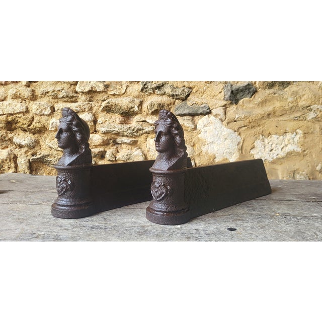 Cast Iron Andirons, 1890s, Set of 2 For Sale - Image 6 of 6