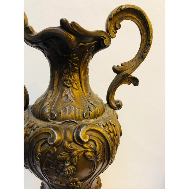 Antique French Cast Bronze and Marble Base Amphora, 1920s For Sale - Image 10 of 13