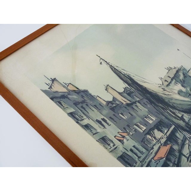 Jean Pierre Laurent, The Port of Honfleur, Lithograph, 1970s For Sale - Image 3 of 9